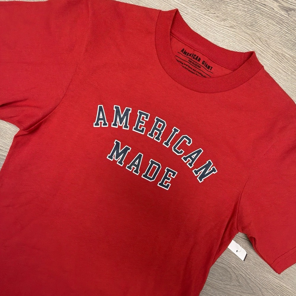 American Giant Flag Collection UNISEX Men T-shirt AMERICAN MADE Size XL Red NWT